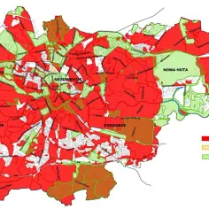 Plan zagospodarowania przestrzennego Krakowa: obszary z obowiązującymi, uchwalonymi i sporządzanymi planami.