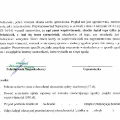 Fragment dokumentu z podpisami: adwokat, pełnomocnik wnioskodawcy, uczestniczka.